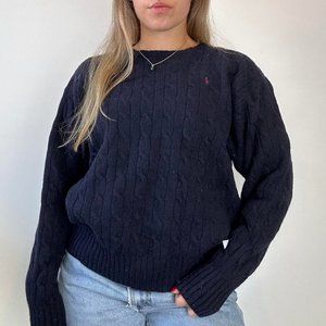 Polo Ralph Lauren Womens Blue and Navy Jumper